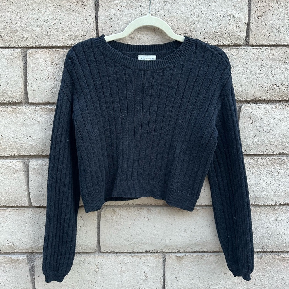 La Hearts Charcoal Knit Sweater